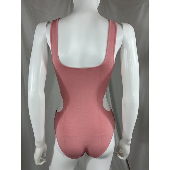 Zeynep Arcay Pink Viscose Cutout Knit Bodysuit Size 0 - Picture 3 of 4